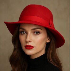 Lancaster Vintage Red Wool‎ Lamp Shade Hat